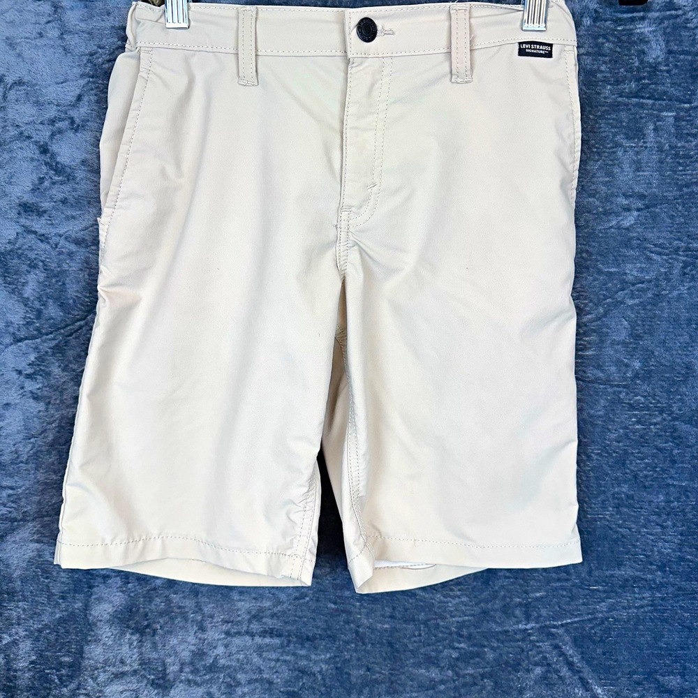 Levi Strauss Signature Boys Slim Chino Shorts 14 W27 Beige 7A80-X47